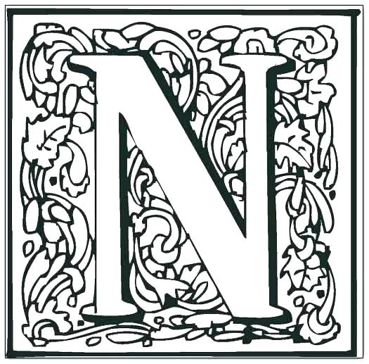 525x517 Printable Printable Block Letter N Coloring Pages Letters