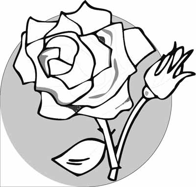 400x383 Rose Coloring Pages With Subtle Shapes And Forms, Can Be Colored