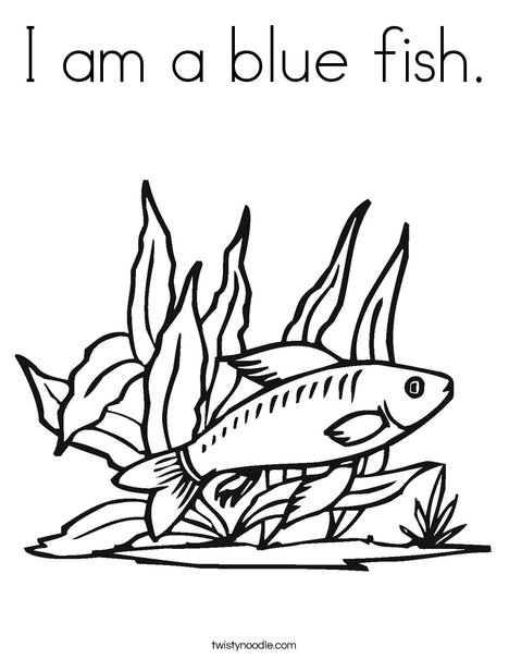 468x605 I Am A Blue Fish Coloring Page