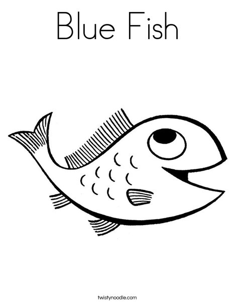 468x605 Blue Fish Coloring Page