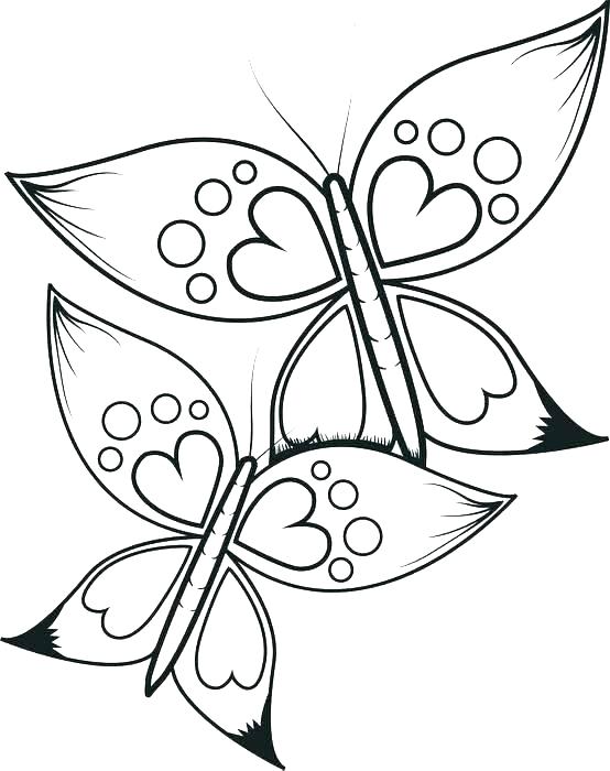 554x700 Coloring Page Of Butterfly Hearts Coloring Page Butterfly Coloring