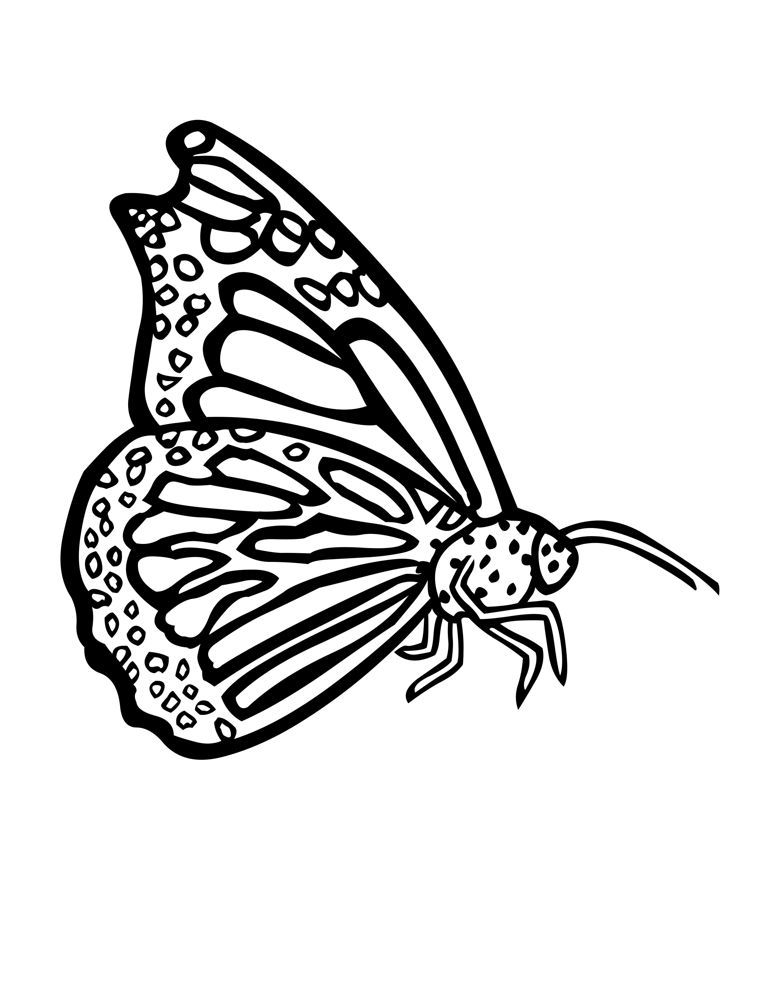 2550x3300 Butterfly Coloring Pages