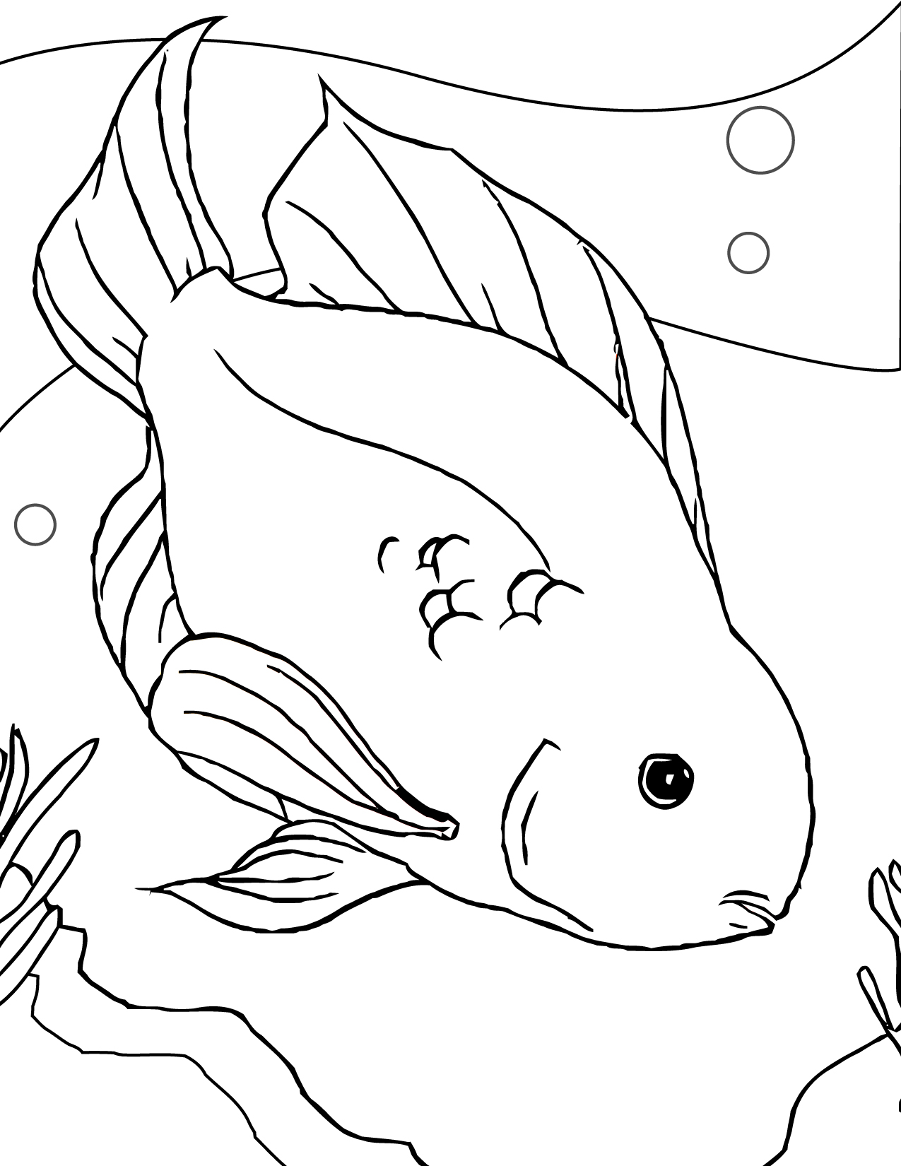 1275x1650 Unparalleled Fish Picture To Color Free Coloring Pages Rainbow