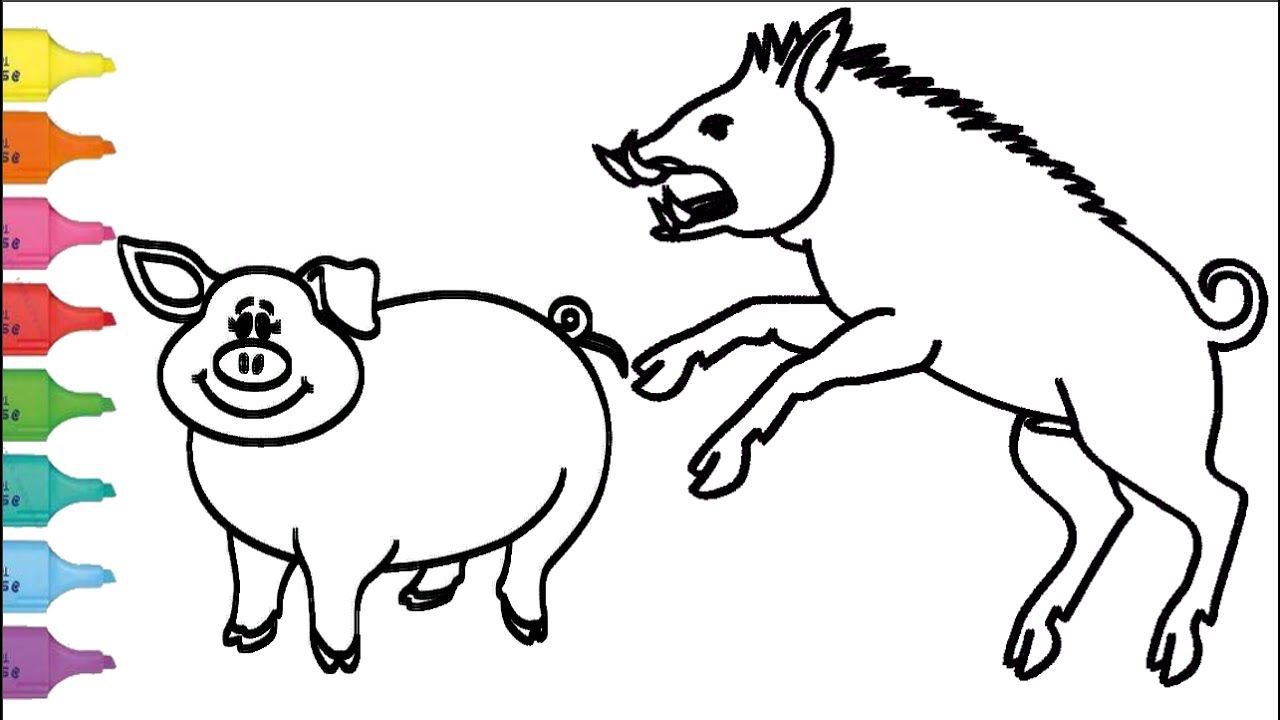 1280x720 How To Draw Peppa Pig, Boar, Coloring Pages For Kids Art Colors
