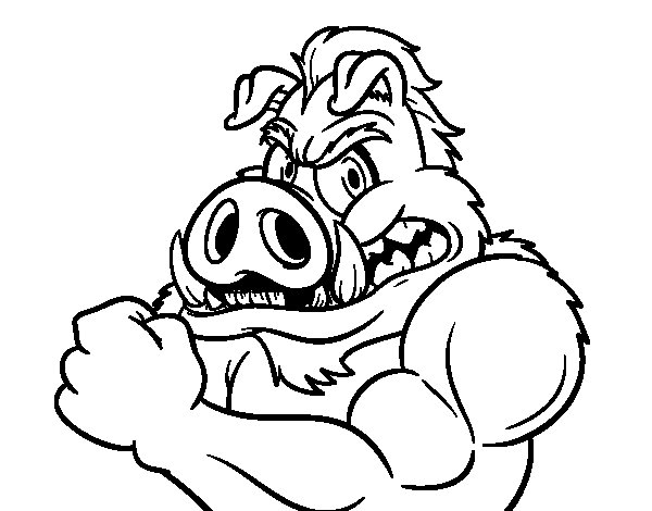 600x470 Wild Boar Strong Coloring Page
