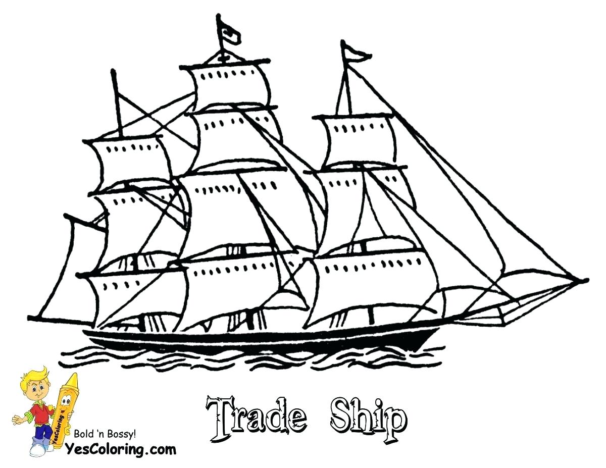 1200x927 Boat Coloring Sheet Simple Pages Printable Page Free Sheets Within
