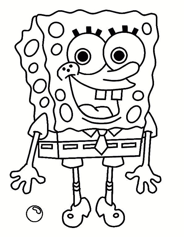 595x765 Astonishing Coloring Pages Of Spongebob For Free Coloring Book