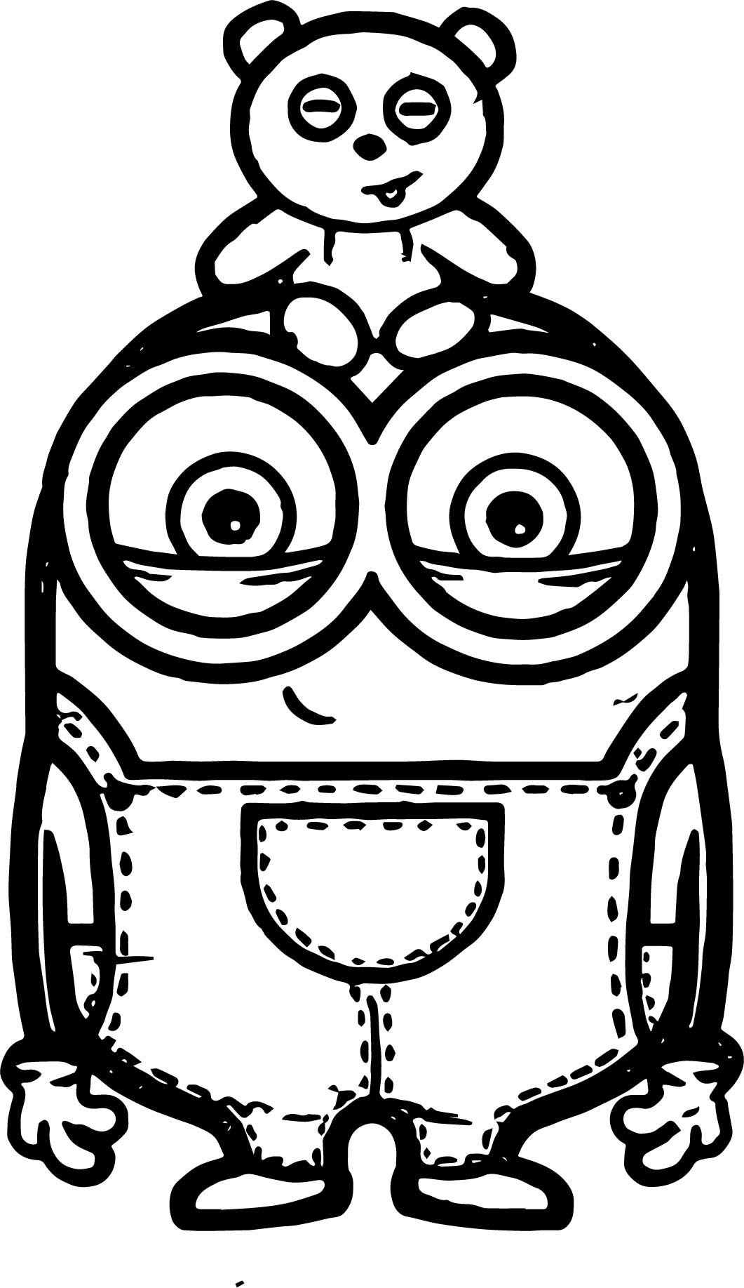 1061x1835 Shocking Minion Bob And Bear Toy Coloring Page Wecoloringpage