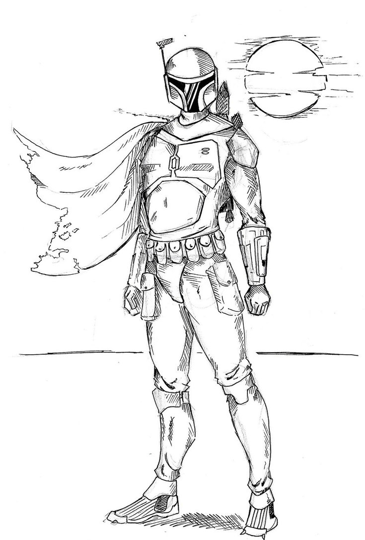 735x1087 Ridrrgart In Boba Fett Coloring Page