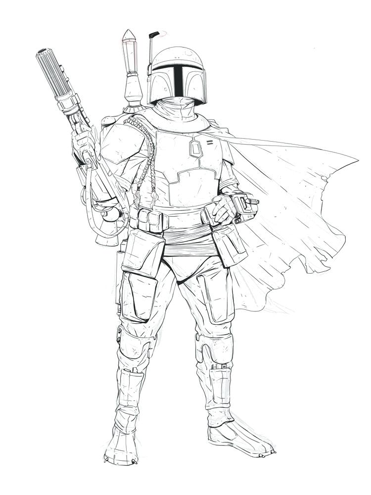 750x1000 Boba Fett Coloring Page