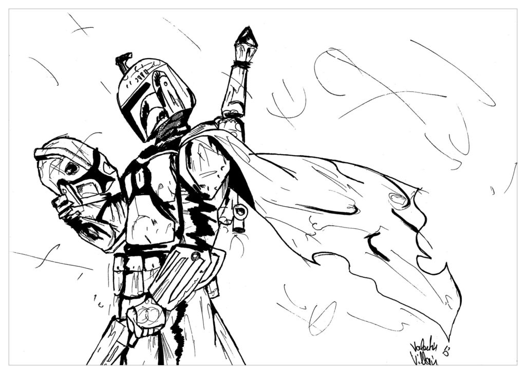 1024x728 Boba Fett Coloring Page Star Wars Movies Pages For Adults