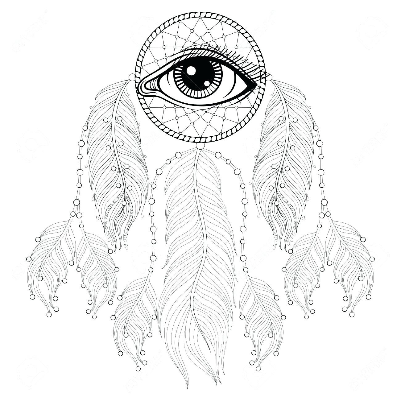 1300x1300 Coloring Page Dreamcatcher Coloring Pages Simple Dream Catcher