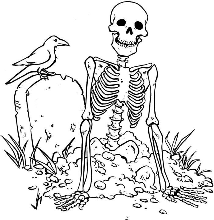 700x719 Zombie Skull Coloring Pages Skulls, Bones, Day Of The Dead