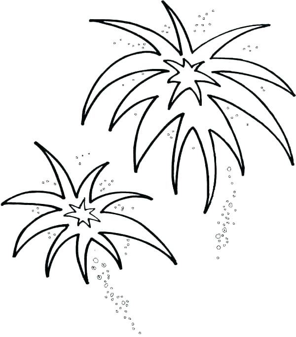 600x684 Firework Coloring Page