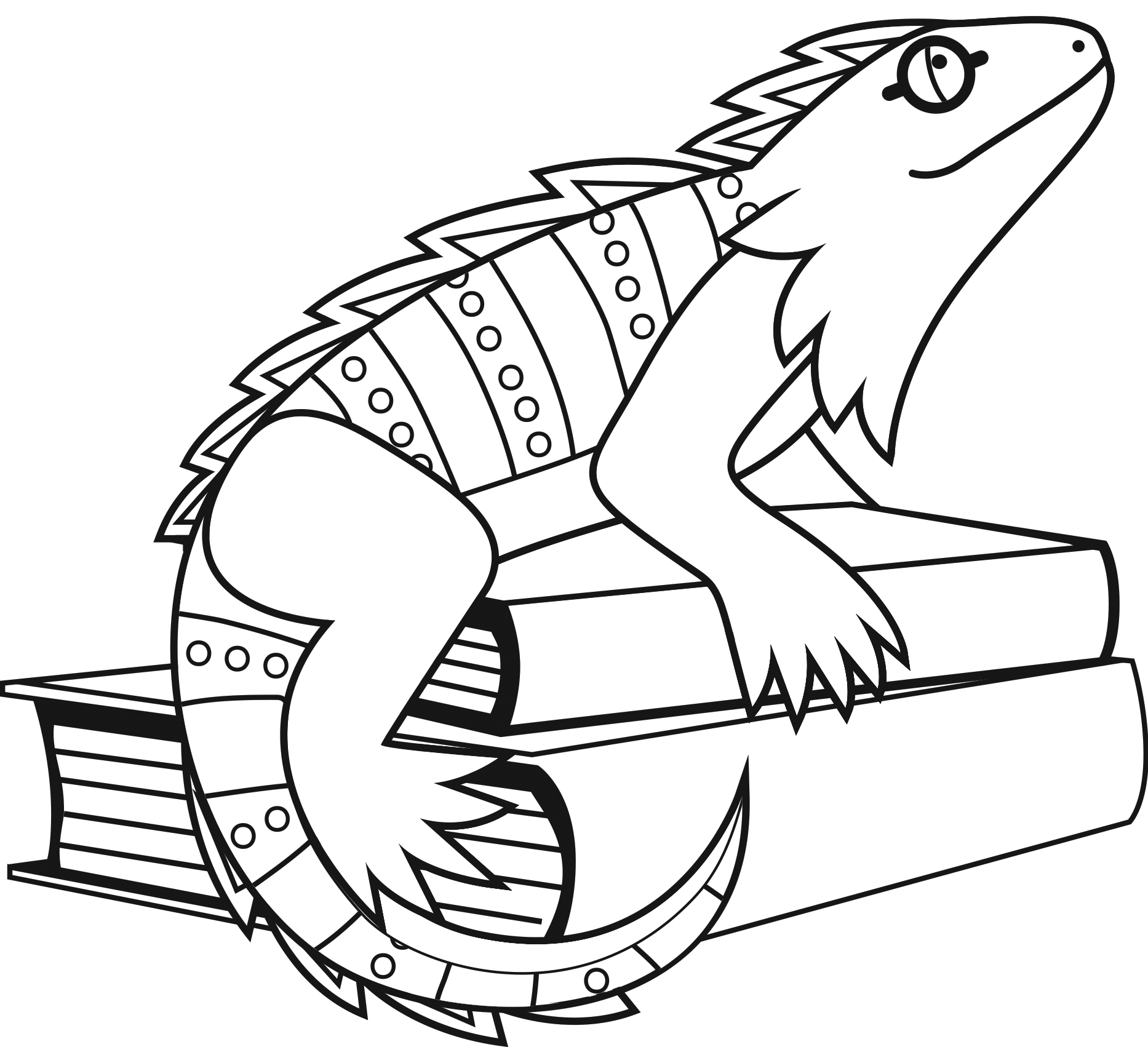 1866x1702 Iguana Coloring Pages