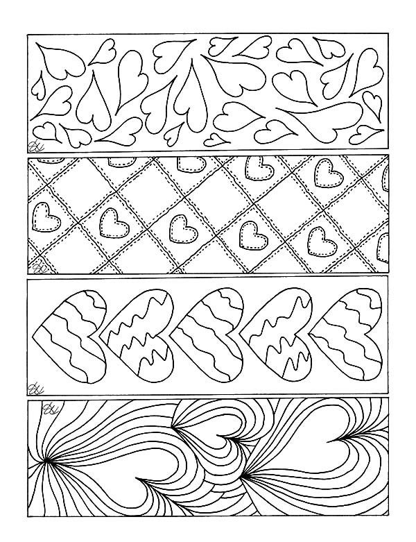 600x781 Valentine Bookmarks To Color