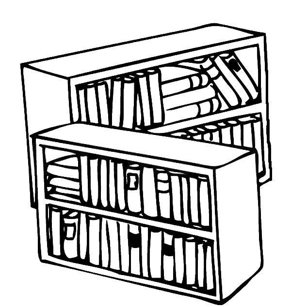 600x635 Library Bookshelf Coloring Pages Best Place To Color