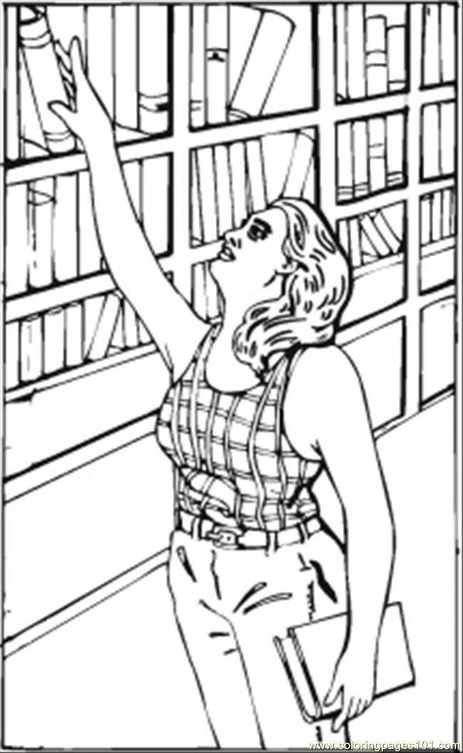 650x1058 Reaching For A Book Coloring Page