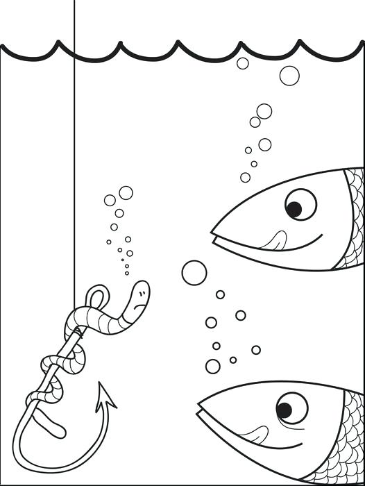 526x700 Worm Coloring Pages Printable Coloring Page Of Two Fish Ready