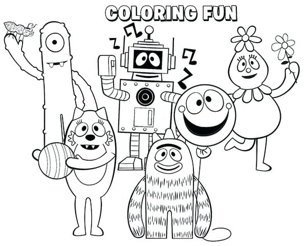 600x480 Yo Coloring Pages On Coloring Yo Yo Gabba Gabba Birthday Party