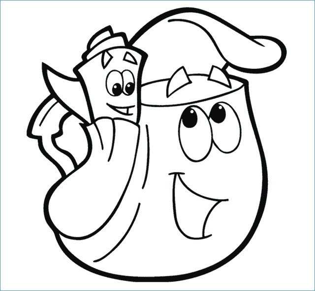 640x592 Dora The Explorer Hug Boots Coloring Page