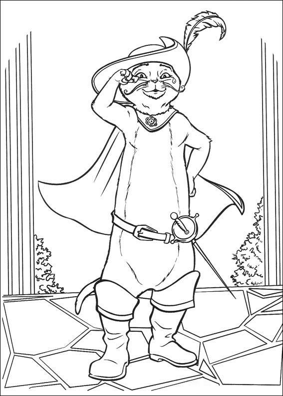 567x794 Puss In Boots Coloring Page