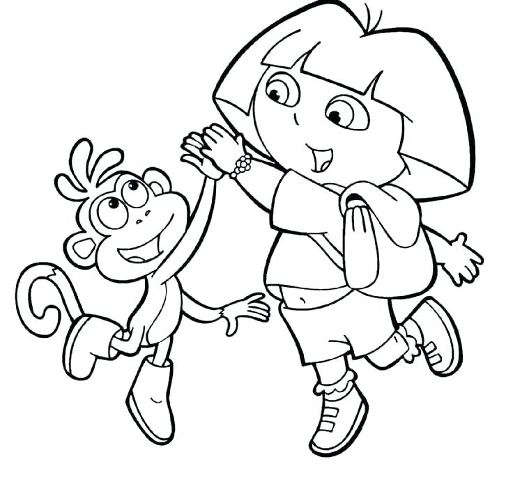 726x712 Dora Boots Coloring Pages
