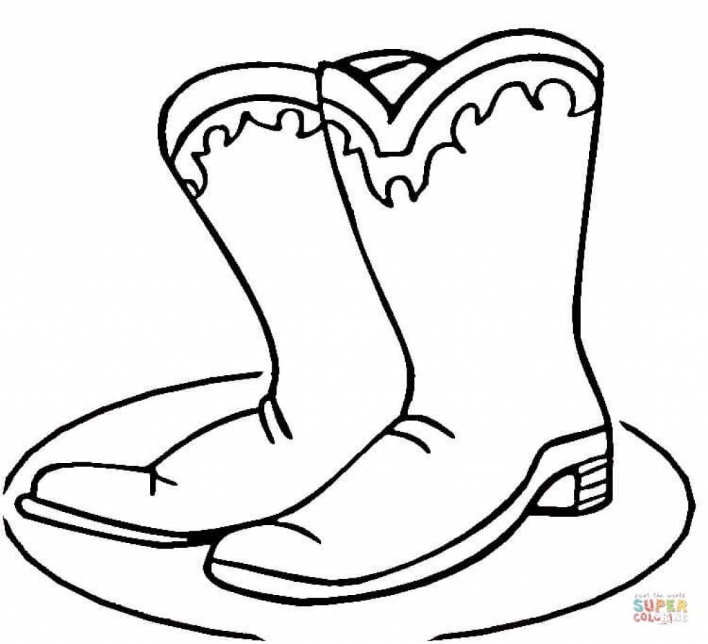 1024x932 Cowboy Boots Coloring Page
