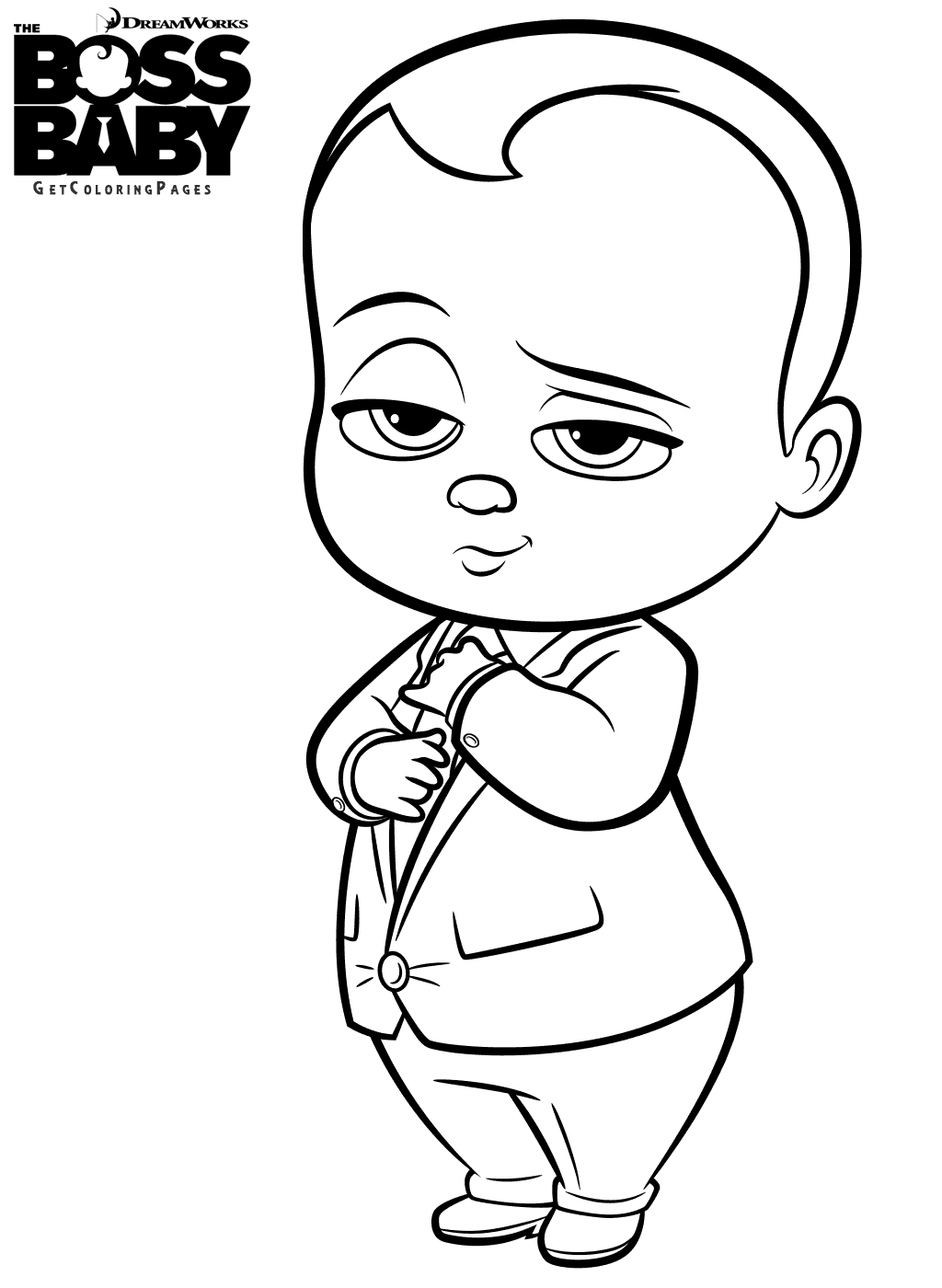 1024x1400 The Boss Baby Coloring Page Cute Baby In Suit
