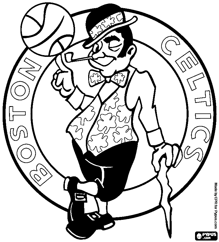 750x830 Boston Celtics Logo Coloring Page