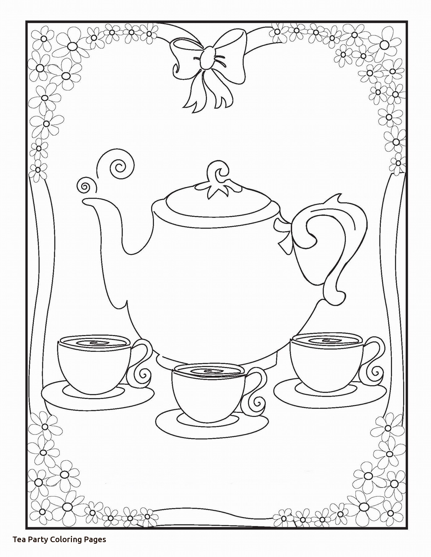1392x1800 Impressive Design Tea Party Coloring Pages Teacup Boston Page Free