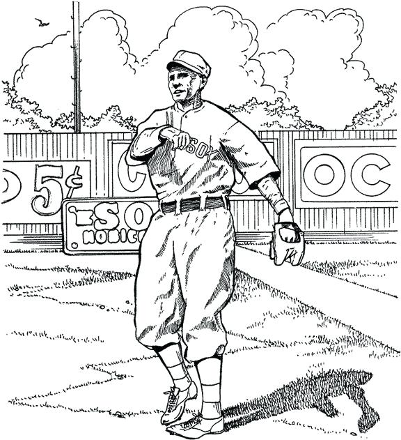 576x631 Colorear Boston Red Sox Red Outfielder Baseball Coloring Page