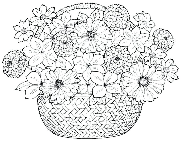 767x600 Free Printable Flower Coloring Pages Coloring Pages Bouquet