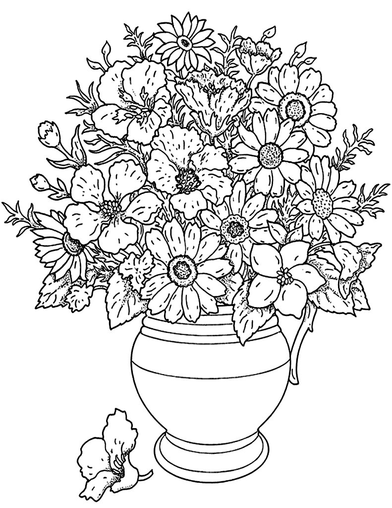 Bouquet Coloring Pages at GetDrawings | Free download