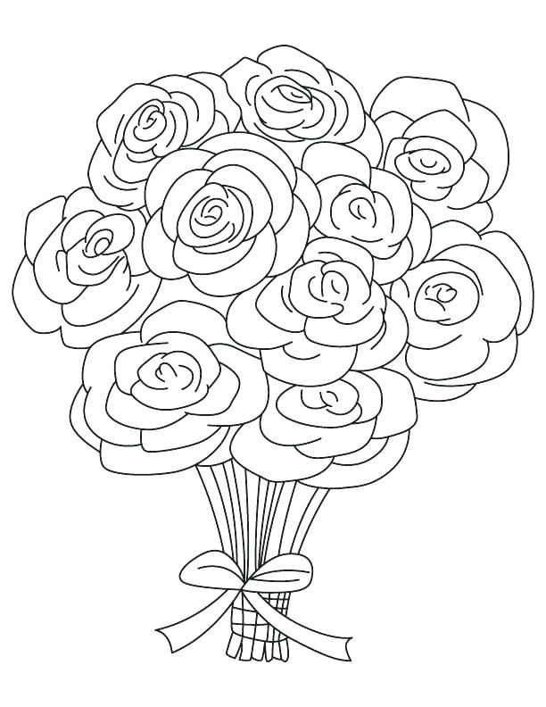 612x792 Roses Coloring Page Roses Coloring Page Bouquet Of Roses Coloring
