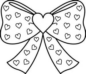 300x258 Bow With Hearts Coloring Page