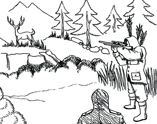 600x473 Hunting Coloring Pages