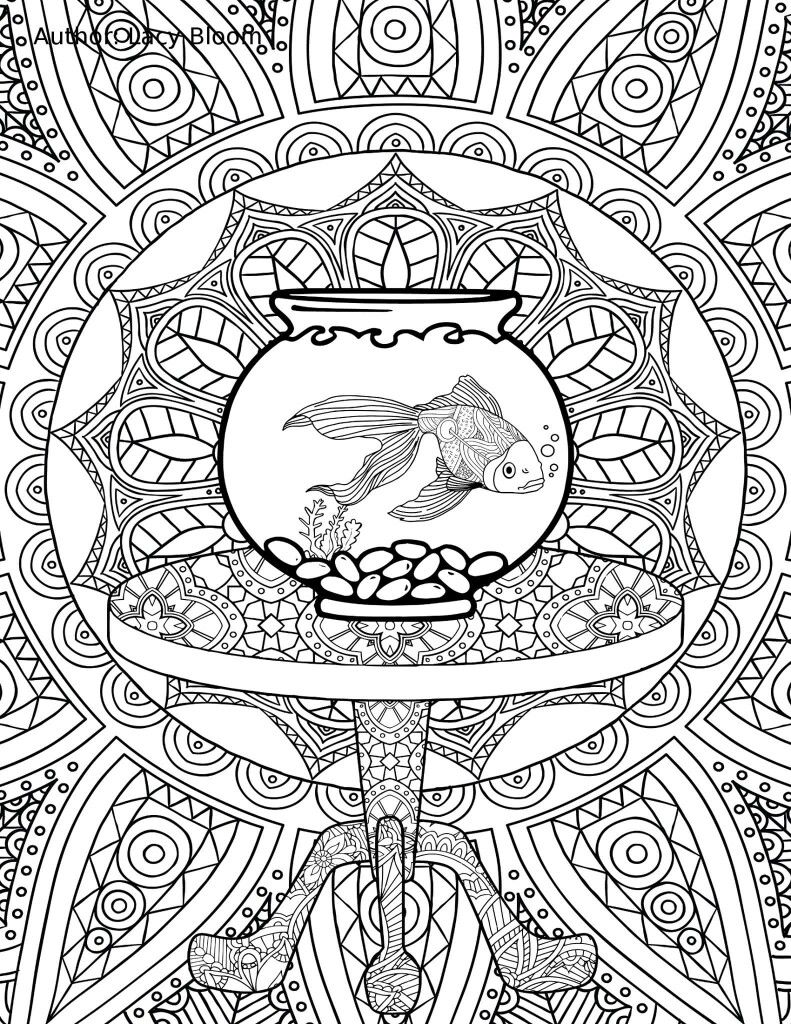 791x1024 Fish Bowl Coloring Page Coloring Pages For Adults