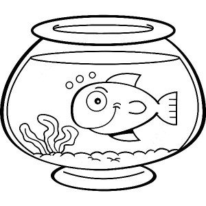 300x300 Fish Bowl Coloring Page Fish Bowl Coloring Page