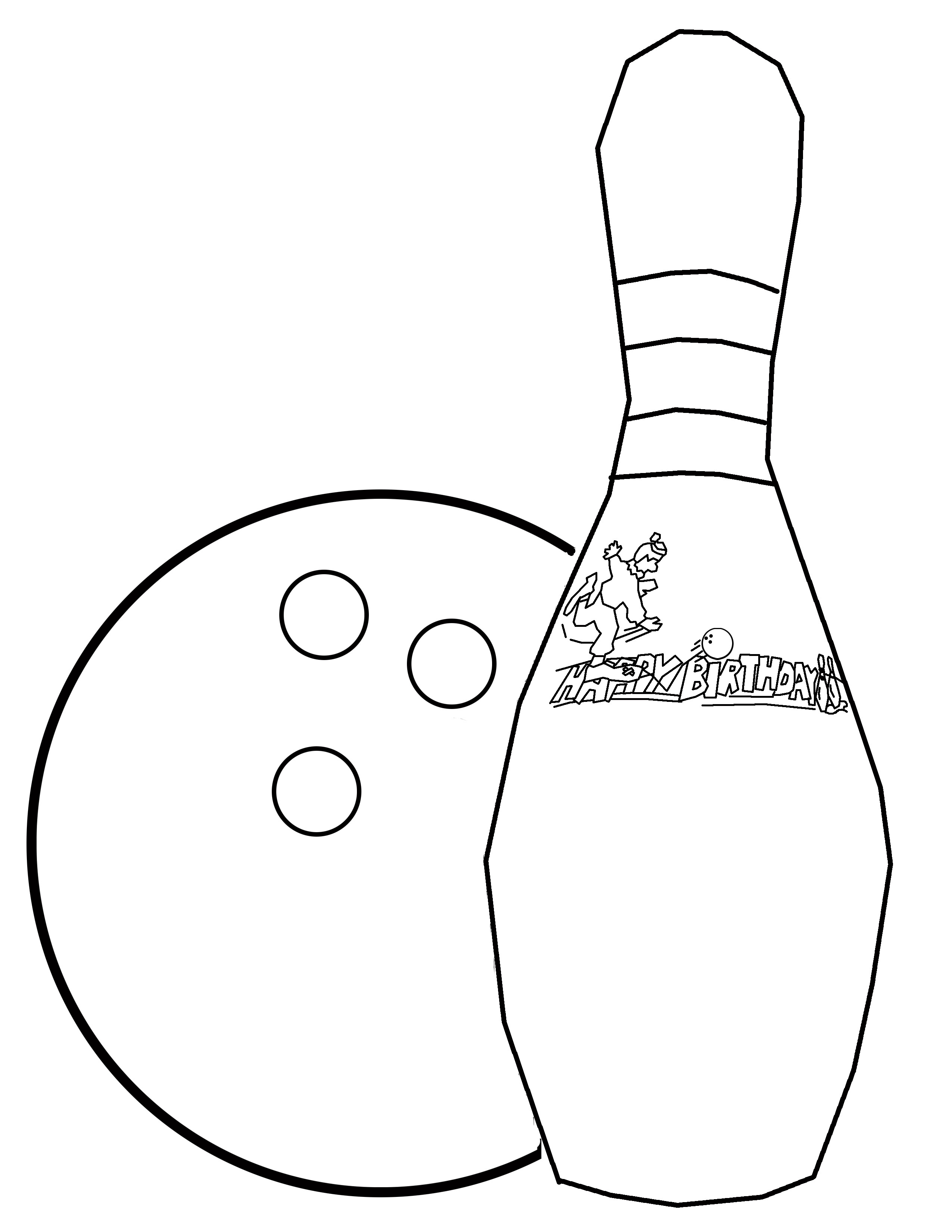 2550x3300 Bowling Coloring Pages Kids Party
