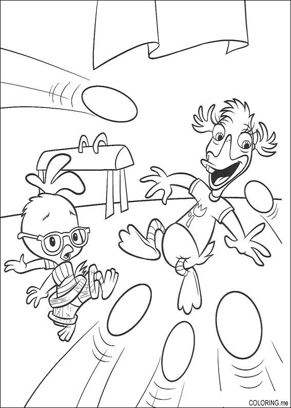 567x794 Coloring Page Chicken Little Bowling