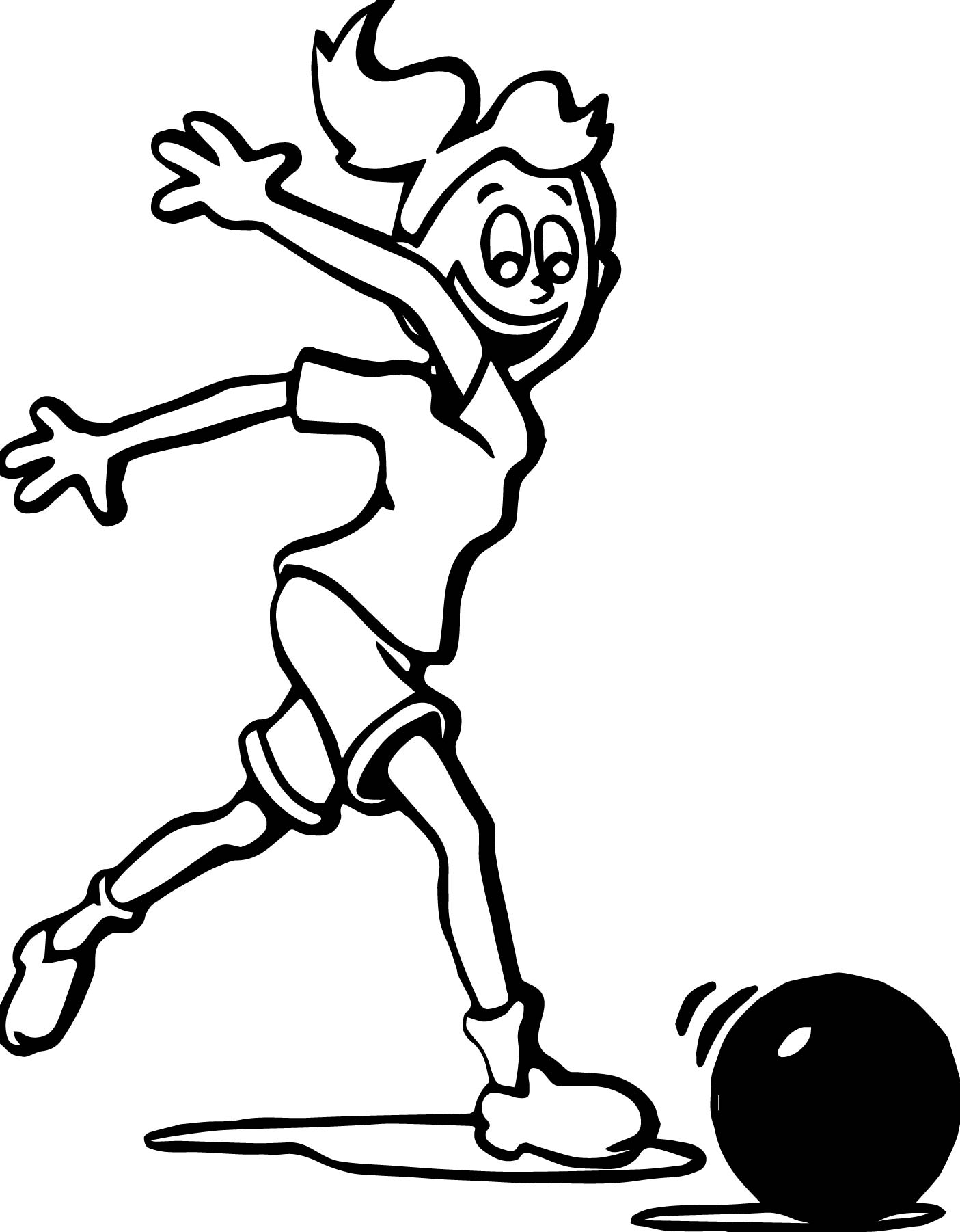 1405x1802 Girl Playing Bowling Coloring Page Wecoloringpage
