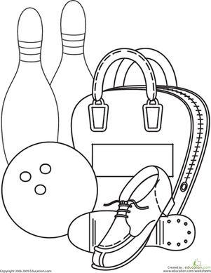301x389 Bowling Coloring Page Worksheets, Kindergarten And Sport Craft