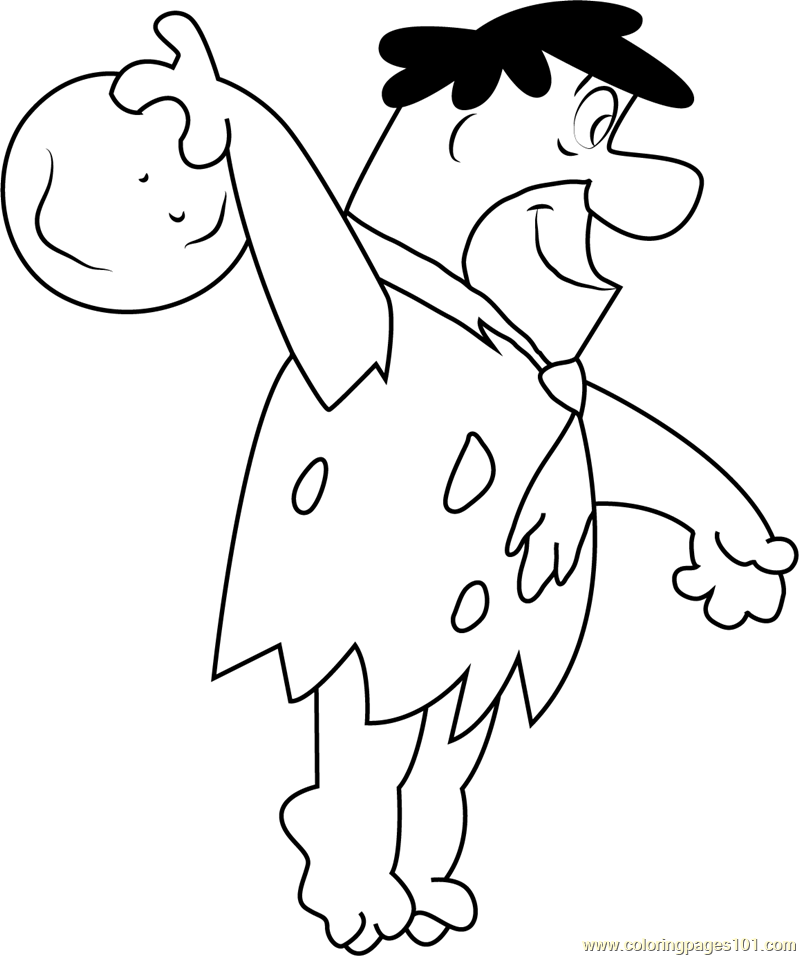 799x956 Fred Flintstone Bowling Coloring Page
