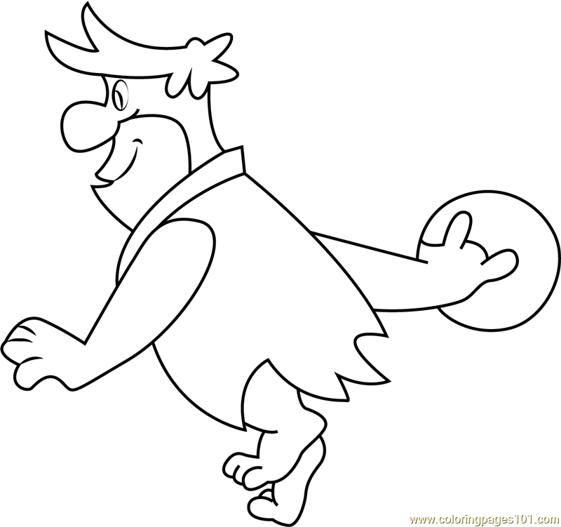 800x751 Fred Flintstones Play Bowling Coloring Page