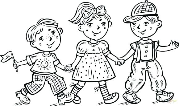 580x344 Boy And Girl Coloring Picture Face Page Full Size Of Holding Hands