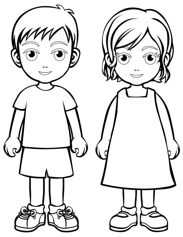 640x828 Cartoon Boys And Girls Black And White Collection