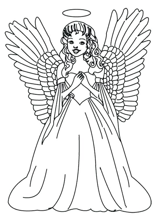 550x756 Christmas Angel Coloring Page The Girl Angel Coloring Page