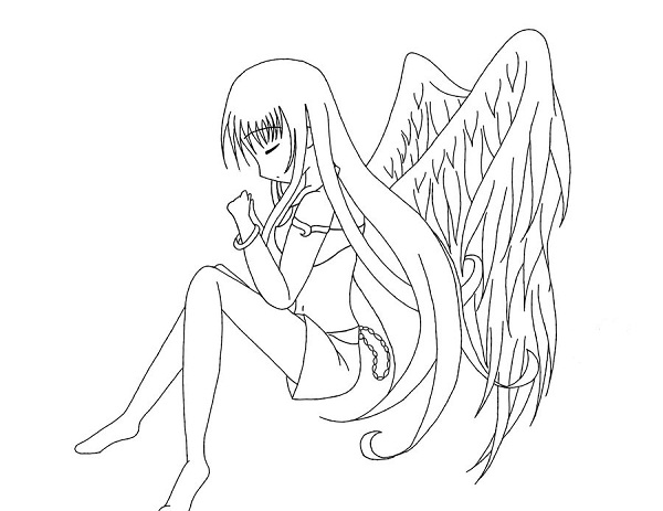 600x463 Angel Coloring Pages Print Out Free Printable Angel Coloring Pages
