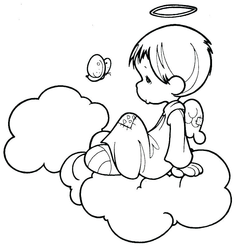 758x800 Angels Coloring Pages Free Coloring Precious Moments Boy Angel